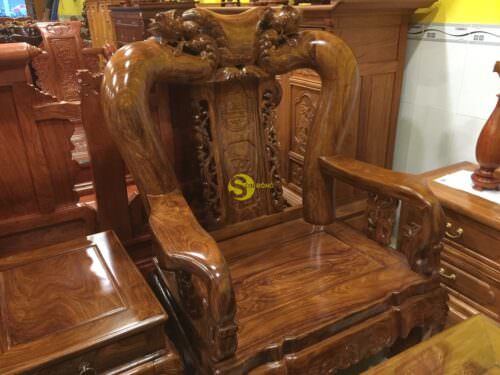 Bộ bàn ghế chạm đào gỗ hương Nam Phi tay 12 , 6 món - BBG26 - Hình ảnh 30