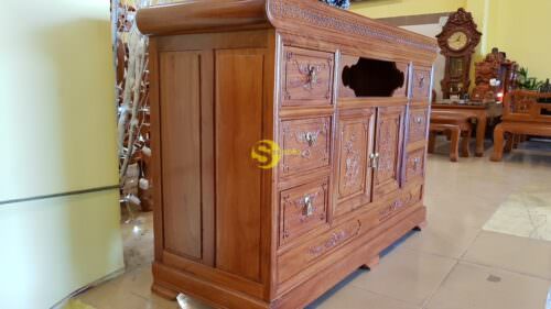 Tủ tivi gỗ gõ đỏ 1,3m-TTV113 - Hình ảnh 5