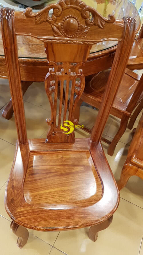 Bộ bàn ăn tròn gỗ hương đá cổ điển BBA109