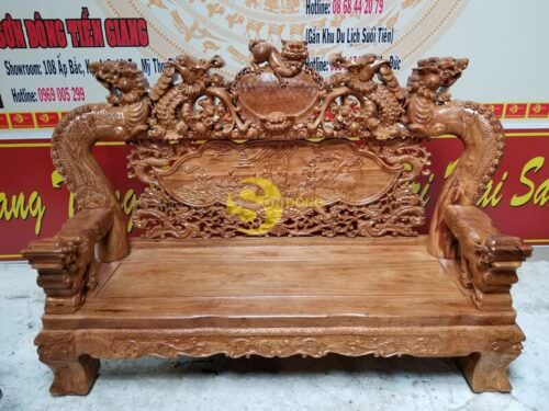 Bộ bàn ghế nghê đỉnh gỗ hương tay 20 -BBG1003 - Hình ảnh 5