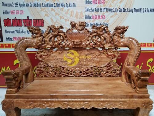 Bộ bàn ghế nghê đỉnh gỗ hương tay 20 -BBG1003 - Hình ảnh 4