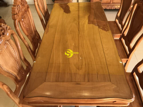 Bộ bàn ghế phòng ăn gõ đỏ 6 ghế cao cấp BBA2146L