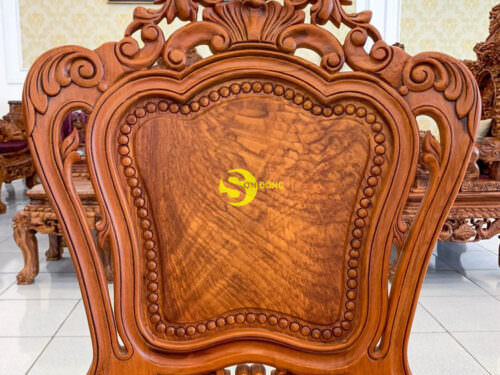 Bộ bàn ăn cổ điển gõ đỏ cao cấp BBA222