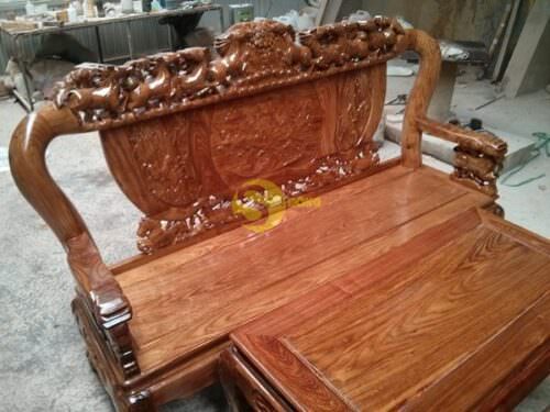 Bộ bàn ghế bát mã gỗ hương tay 10 - BBG85 - Ảnh 2
