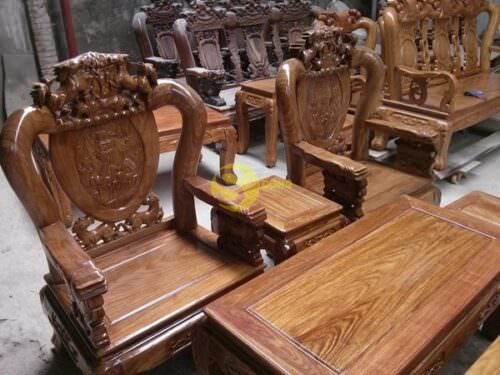 Bộ bàn ghế bát mã gỗ hương tay 10 - BBG85 - Ảnh 4