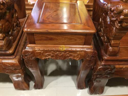 Bộ bàn ghế chạm nghê quả cầu gỗ hương tay 12 -BBG298 - Hình ảnh 8