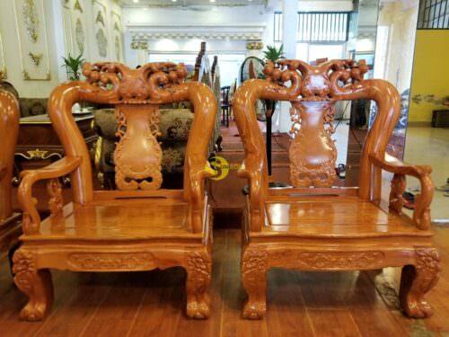 Bộ bàn ghế minh quốc đào chim gỗ hương đá tay 12 - BBG048 - Hình ảnh 10