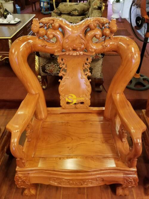 Bộ bàn ghế minh quốc đào chim gỗ hương đá tay 12 - BBG048 - Hình ảnh 16