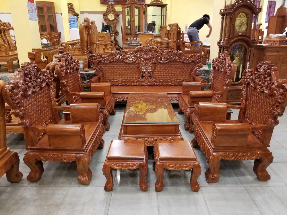 Trọn bộ nội thất phòng khách cổ điển VIP 47 bo ban ghe hoang gia 9