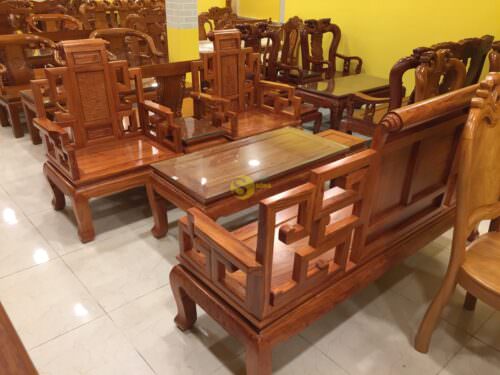 Bộ bàn ghế sơn thuỷ gỗ hương đá - BBG213H - Ảnh 2