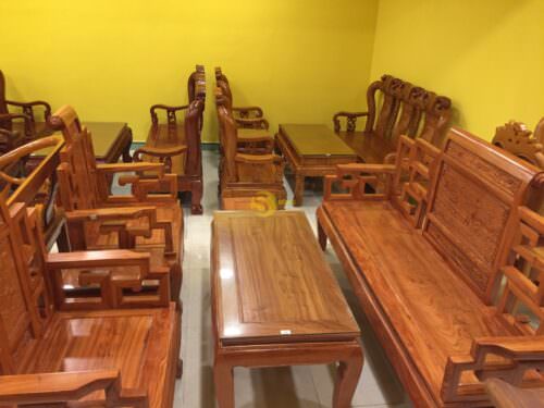 Bộ bàn ghế sơn thuỷ gỗ hương đá - BBG213H - Ảnh 3