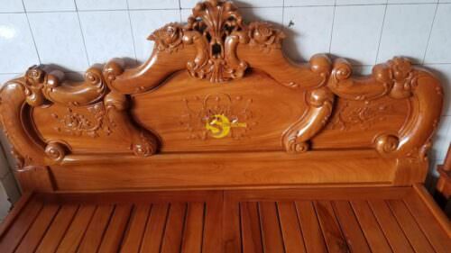 Giường ngủ hoa hồng gỗ gõ đỏ 1,6m x 2m - GN017A - Hình ảnh 7