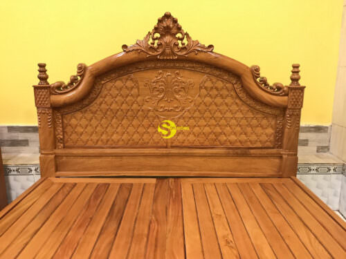 Giường ngủ nữ hoàng gỗ gõ đỏ- GN19