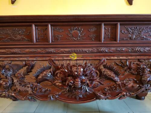 Sập thờ tứ linh gỗ gụ chân 24 - SD68 - Hình ảnh 8
