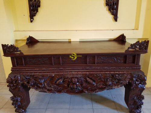 Sập thờ tứ linh gỗ gụ chân 24 - SD68 - Hình ảnh 6