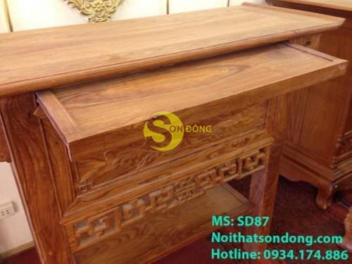 Bàn thờ nhà chung cư bông sen gỗ hương-SD87 - Hình ảnh 4