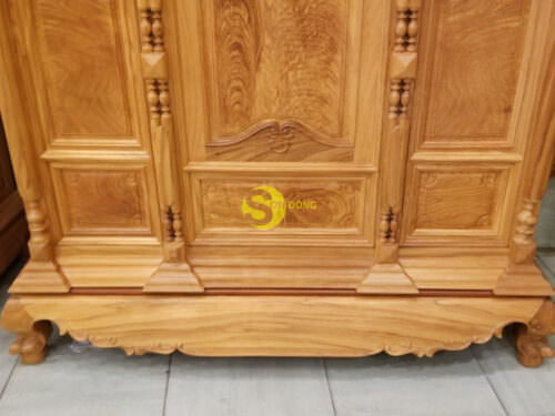 Tủ thờ bụng phẳng gỗ gõ đỏ trơn 1,53m-SD153 - Hình ảnh 3