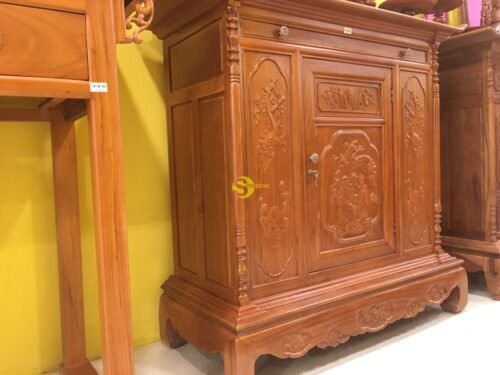 Tủ thờ gõ đỏ tam đa lắp ráp 1.34m-SD034 - Ảnh 2