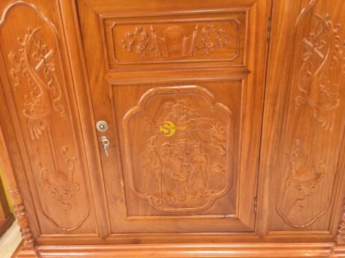 Tủ thờ gõ đỏ tam đa lắp ráp 1.34m-SD034 - Ảnh 4