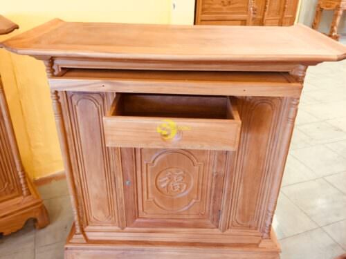 Tủ thờ gỗ gõ đỏ chạm chữ phúc 1,34m-SD385 - Hình ảnh 4