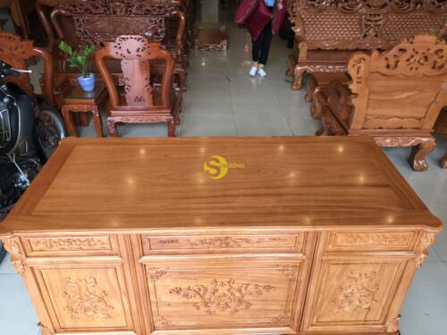 Bàn làm việc cổ điển gỗ gõ đỏ 1,76m-BLV05 - Hình ảnh 7