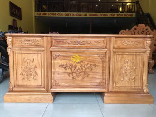 Bàn làm việc cổ điển gỗ gõ đỏ 1,76m-BLV05 - Hình ảnh 6