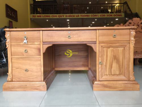 Bàn làm việc cổ điển gỗ gõ đỏ 1,76m-BLV05 - Hình ảnh 5