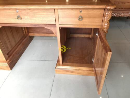 Bàn làm việc cổ điển gỗ gõ đỏ 1,76m-BLV05 - Hình ảnh 4