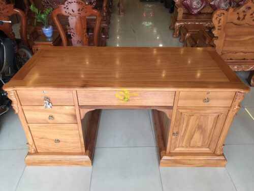 Bàn làm việc cổ điển gỗ gõ đỏ 1,76m-BLV05 - Hình ảnh 2
