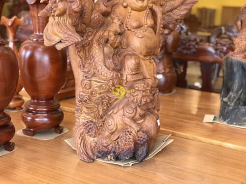 Tượng di lặc tứ linh gỗ hương cao 83cm - DL1005 - Ảnh 5