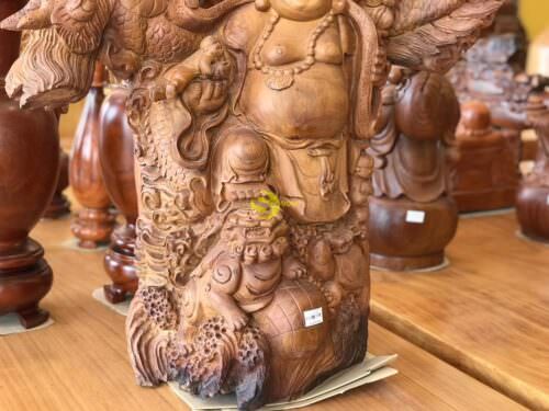 Tượng di lặc tứ linh gỗ hương cao 83cm - DL1005 - Ảnh 8