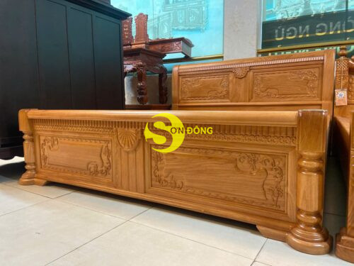 Giường ngủ hoa văn cổ điển 1,8m x 2m- GN42 - Hình ảnh 6