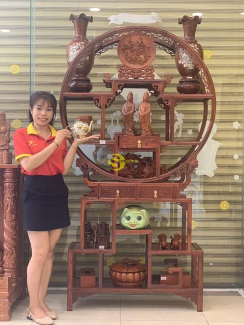 Kệ bày đồ gỗ hương-LT37 - Hình ảnh 7