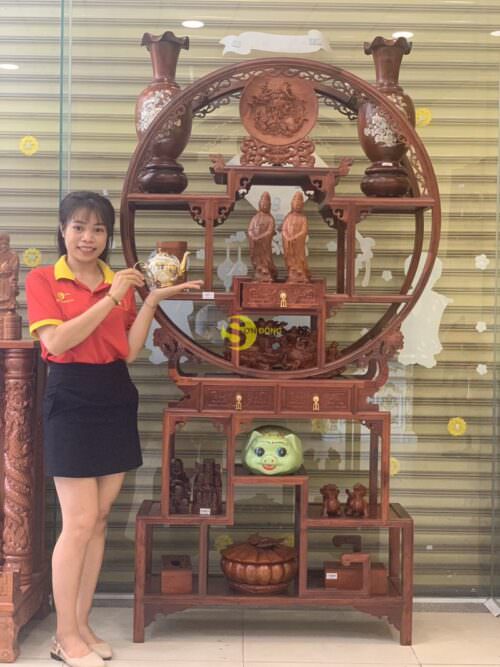 Kệ bày đồ gỗ hương-LT37 - Hình ảnh 4