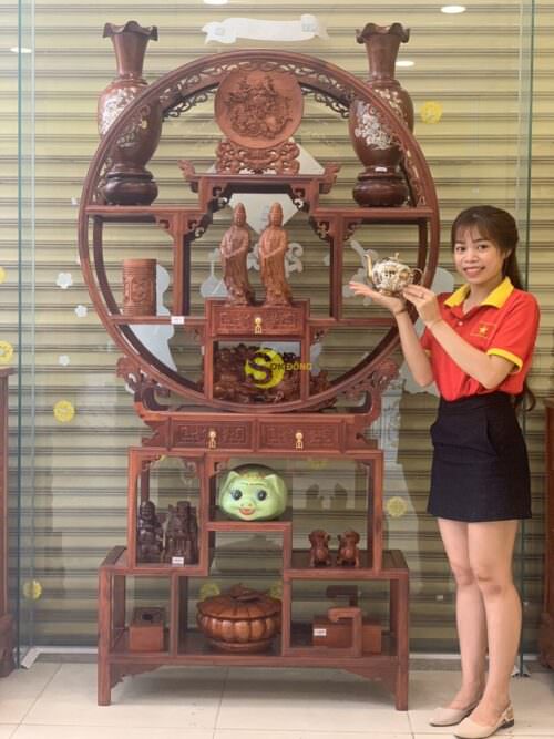 Kệ bày đồ gỗ hương-LT37 - Hình ảnh 2