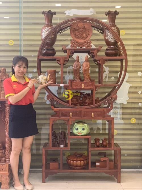 Kệ bày đồ gỗ hương-LT37 - Hình ảnh 12