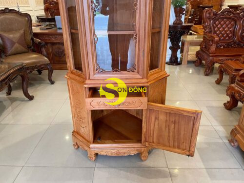 Tủ rượu góc gỗ gõ đỏ 60-TRBN01 - Hình ảnh 2