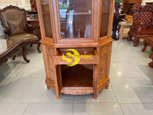 Tủ rượu góc gỗ gõ đỏ 70cm - TR08 - Hình ảnh 6