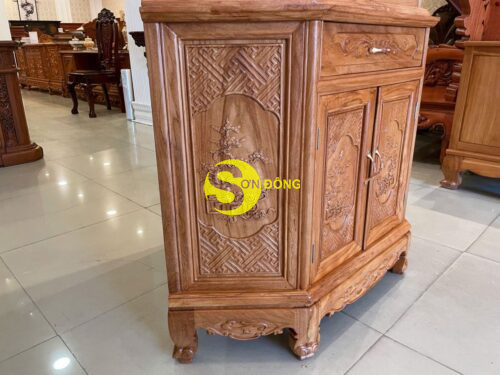 Tủ rượu góc gỗ gõ đỏ 70cm - TR08 - Hình ảnh 3