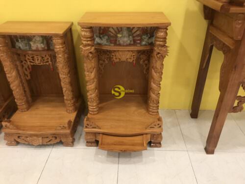 Bàn thờ ông địa gõ đỏ hộp đèn 70 - SD15 - Hình ảnh 5