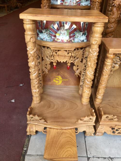 Bàn thờ ông địa gõ đỏ hộp đèn 50 - SD19TP - Hình ảnh 8