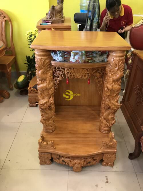 Bàn thờ ông địa gỗ gõ đỏ hộp đèn 80 VIP-SD377 - Hình ảnh 4