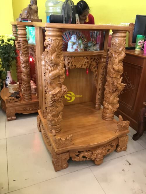 Bàn thờ ông địa gỗ gõ đỏ hộp đèn 80 VIP-SD377 - Hình ảnh 3