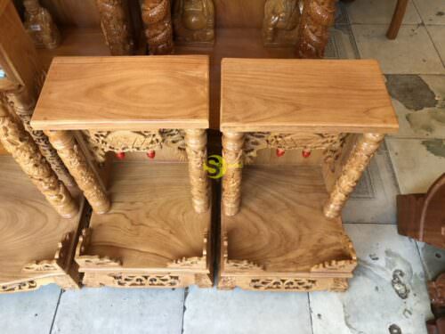 Bàn thờ ông địa gõ đỏ mái bằng 40 - SD014 - Hình ảnh 3