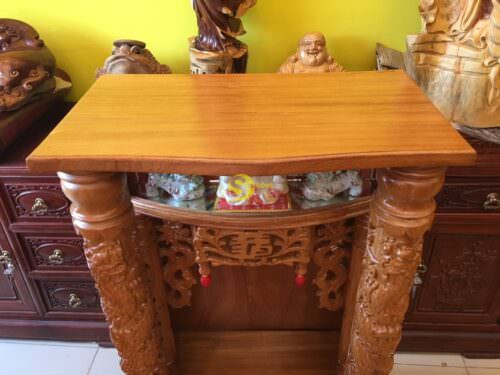 Bàn thờ ông địa gõ đỏ hộp đèn 60 - SD16 - Hình ảnh 15