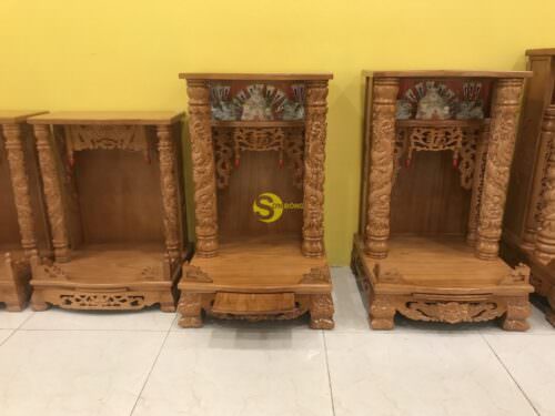 Bàn thờ ông địa gõ đỏ hộp đèn 60 - SD16 - Hình ảnh 2