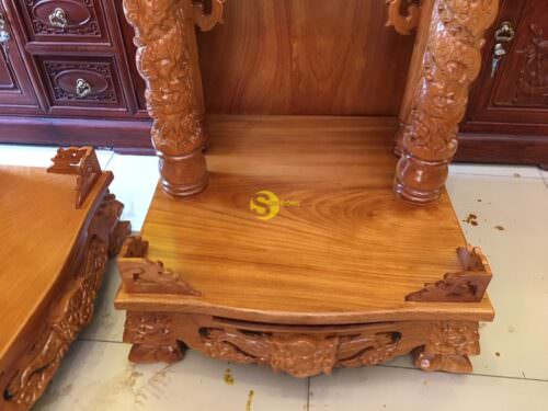 Bàn thờ ông địa gõ đỏ hộp đèn 60 - SD16 - Hình ảnh 8