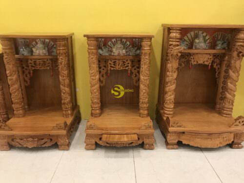 Bàn thờ ông địa gõ đỏ hộp đèn 60 - SD16 - Hình ảnh 12