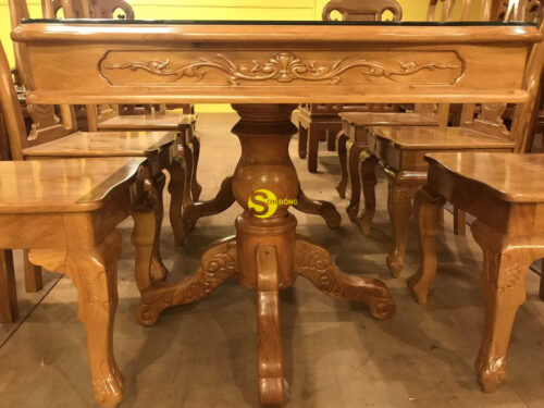 Bộ bàn ăn gỗ gõ đỏ BBA142GV