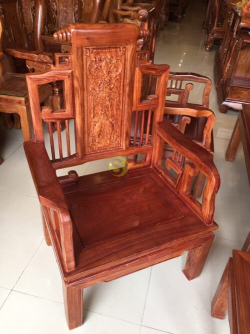 Bộ bàn ghế gỗ hương cuốn thư phòng khách nhỏ 6 món-BBG121 - Ảnh 6